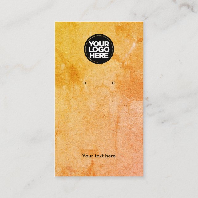 Carte d'affichage à oreille orange Kraft (Devant)