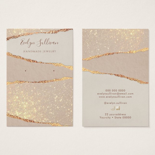 Carte d'affichage à oreille papier Shimmer (Devant & derrière)