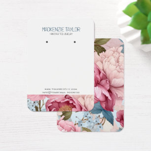 Carte d'affichage à oreille personnalisée rose flo