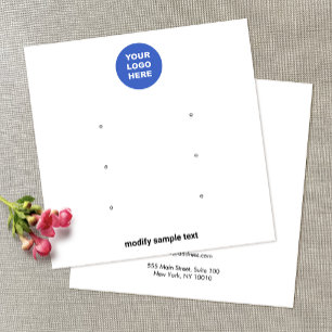 Carte d'affichage à oreille pour logo 3 en blanc