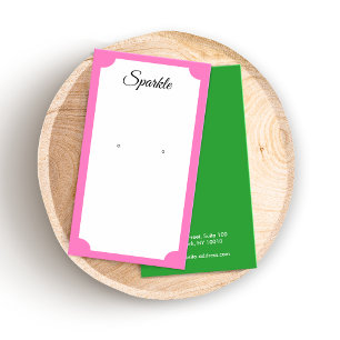 Carte d'affichage à oreille rose et verte