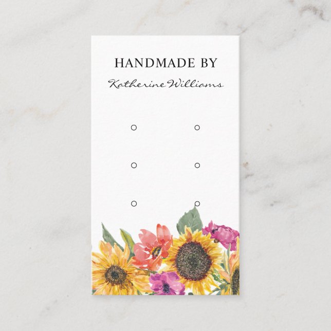 Carte d'affichage à trois oreilles | Floral de tou (Devant)