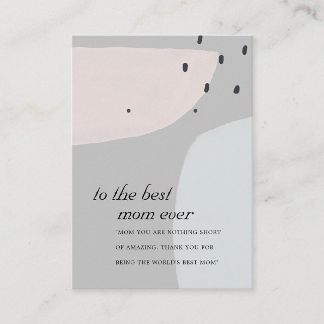 CARTE D'AFFICHAGE ABSTRAITE BLUE GRAY MOM (Devant)