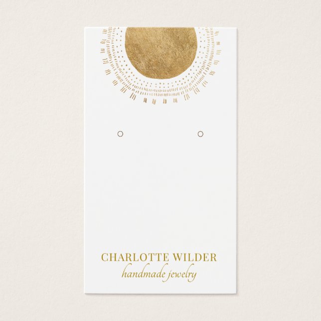 Carte d'affichage Abstraite Gold Sun Foil Circle E (Devant)