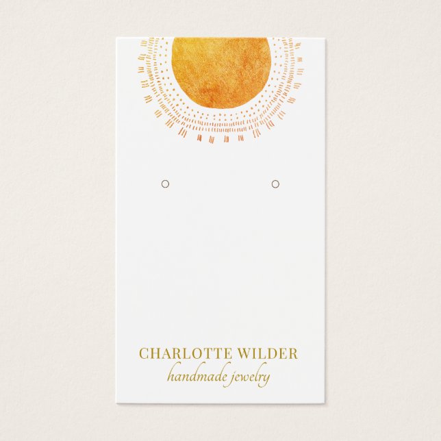 Carte d'affichage Abstraite Orange Gold Sun Foil (Devant)