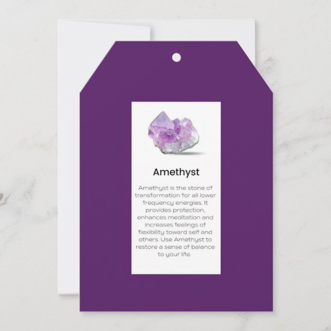 Carte d'affichage Amethyst Crystal Signification B (Devant)