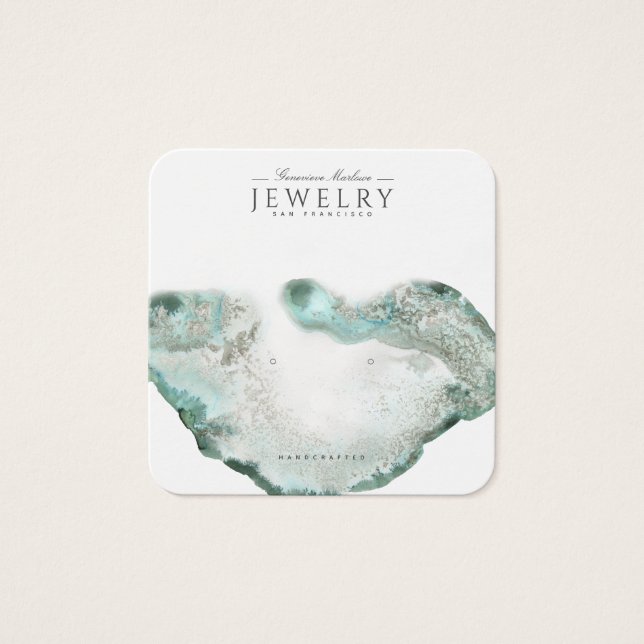 Carte d'affichage Aqua Blue Agate Marble (Devant)