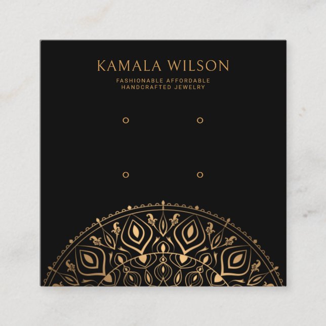 Carte d'affichage Black Gold Mandala Deux paires (Devant)