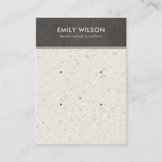 CARTE D'AFFICHAGE BLANC GRAY TERRAZZO 2 STUD EARRI (Devant)
