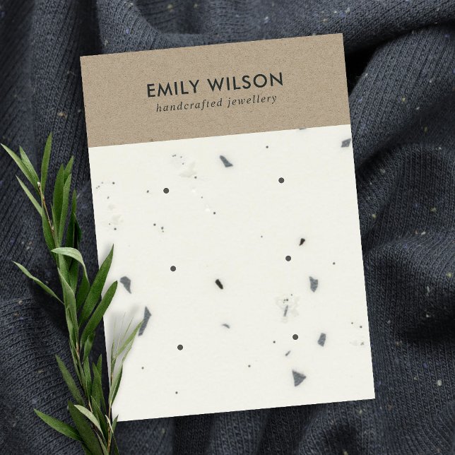 CARTE D'AFFICHAGE BLANCHE KRAFT TERRAZZO 3 STUD EA (Créateur téléchargé)