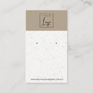 CARTE D'AFFICHAGE BLANCHE KRAFT TERRAZZO STUD EARR