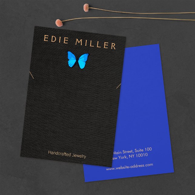 Carte d'affichage Boho Blue Butterfly Collier Brac (Créateur téléchargé)