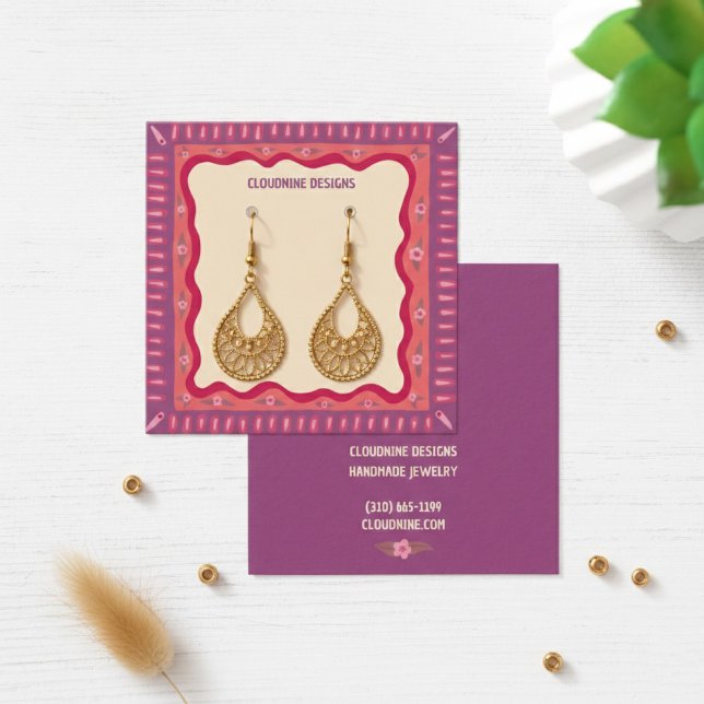 Carte d'affichage Boho Frame d'oreille collier bij (Boho Frame Earring Necklace Jewelry Display Card
)