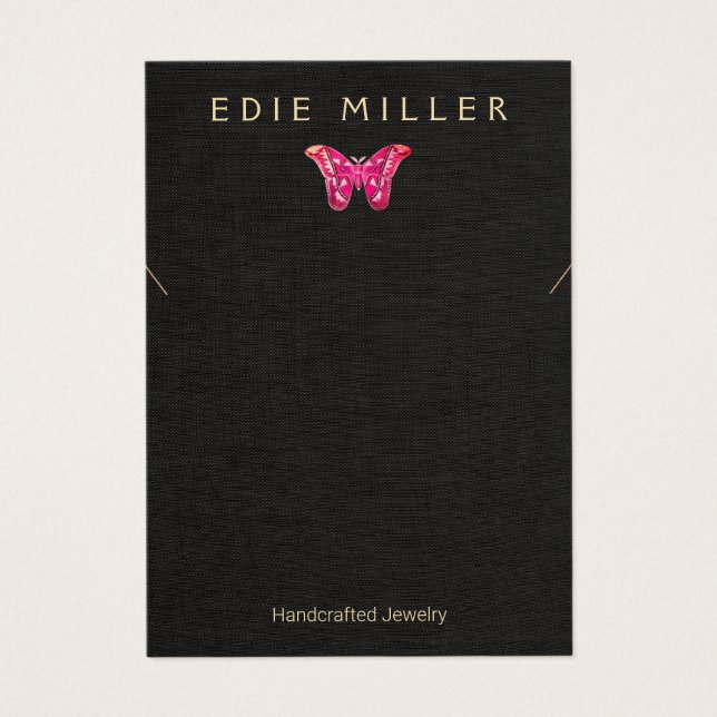 Carte d'affichage Boho Pink Butterfly (Devant)