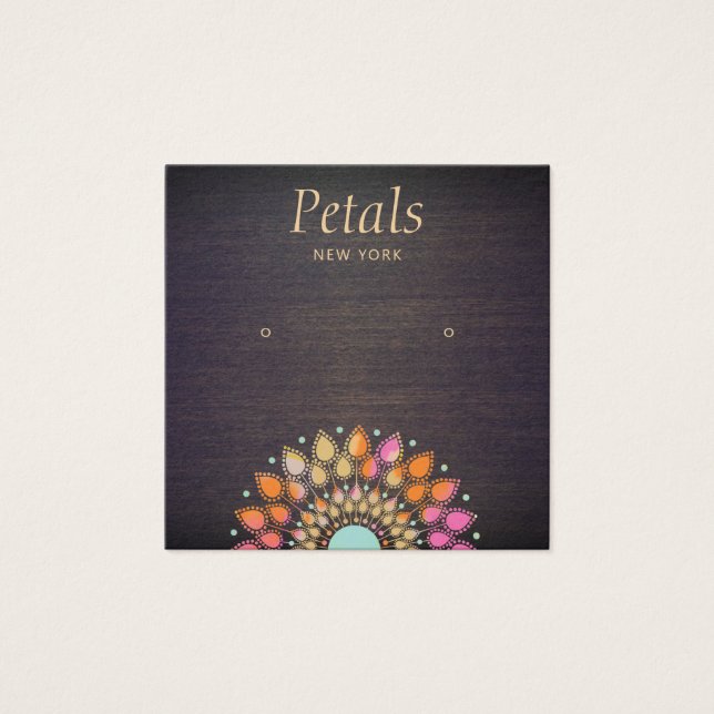 Carte d'affichage Boho Wood Stud oreille (Devant)