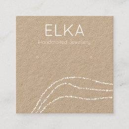 Carte d'affichage Carré à oreille Kraft White Dots