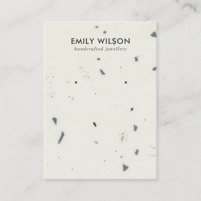 CARTE D'AFFICHAGE CHIC BLANC GRAY TERRAZZO (Devant)