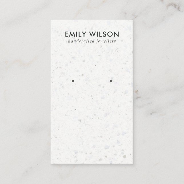 CARTE D'AFFICHAGE CHIC BLANC GRAY TERRAZZO (Devant)