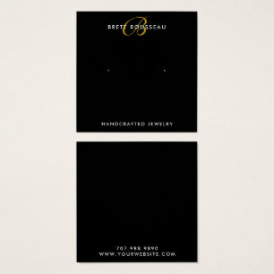 Carte d'affichage Chic or Monogramme noir oreille