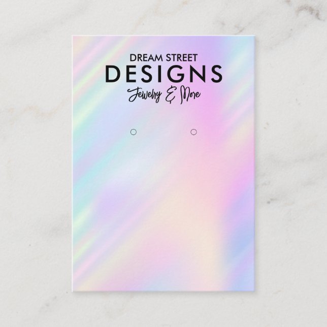 Carte d'affichage colorée Holographique tendance à (Devant)