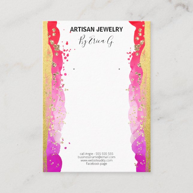 Carte d'affichage couleur brillant or oreille (Devant)