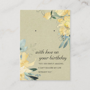 CARTE D'AFFICHAGE D'ANNIVERSAIRE JAUNE DE KRAFT