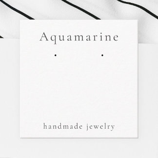 Carte d'affichage de bijoux en pierre d'aquamarine