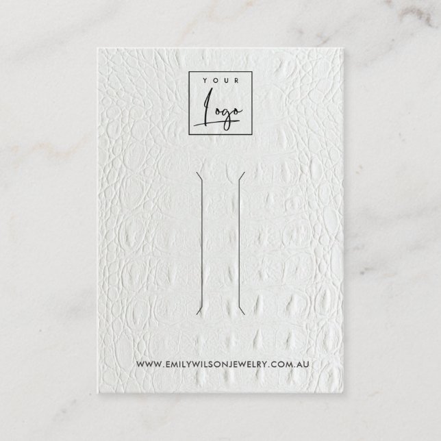 CARTE D'AFFICHAGE DE CLIP EN CUIR BLANC (Devant)