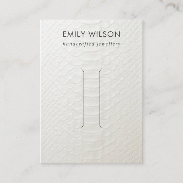 CARTE D'AFFICHAGE DE CLIP EN CUIR BLANC (Devant)