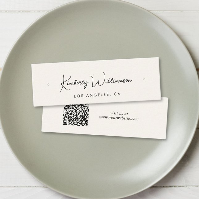 Carte d'affichage de code QR chic Script (Empower your name in our signature script as your logo and brand identity)