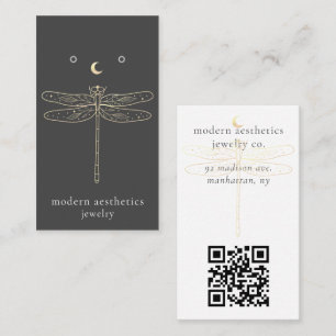 Carte d'affichage de code QR de dragonfly Grey