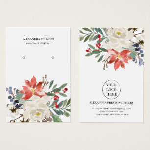 Carte d'affichage de la bijouterie florale de Noël
