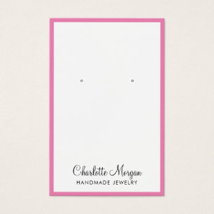 Carte d'affichage de la bordure rose chaud du nom