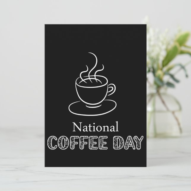Carte d'affichage de la Journée nationale du café (Debout devant)