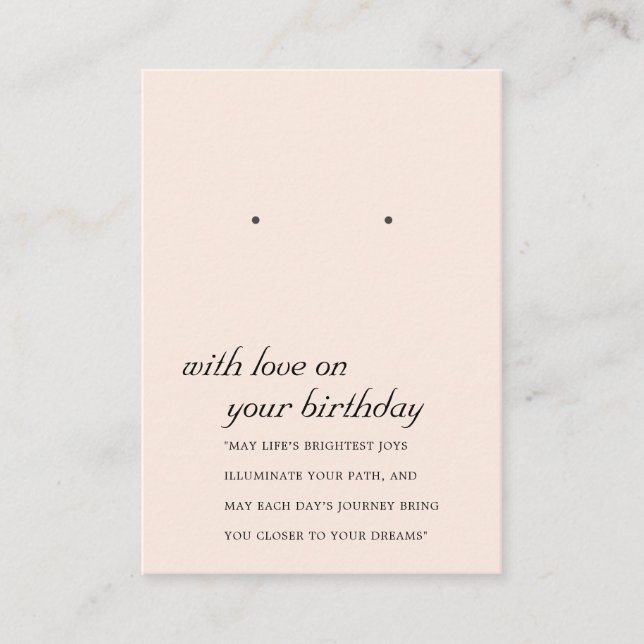 CARTE D'AFFICHAGE DE L'AMI DE NAISSANCE BLUSH ROSE (Devant)