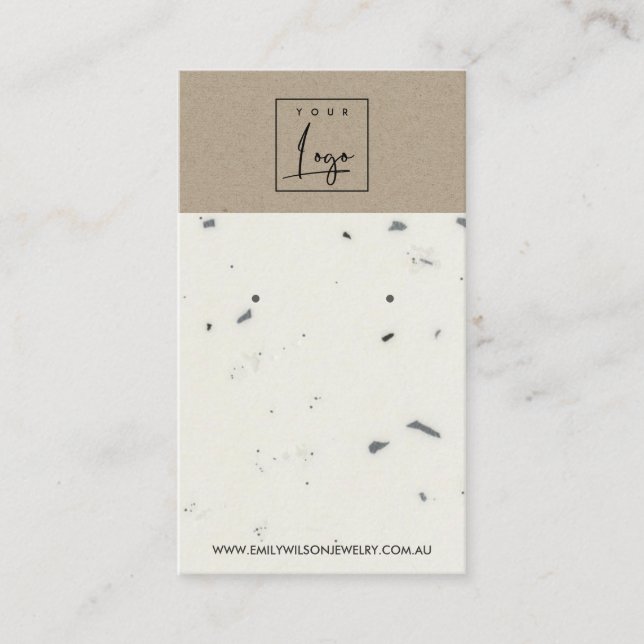 CARTE D'AFFICHAGE DE L'ÉTUDE KRAFT TERRAZZO BLANCH (Devant)