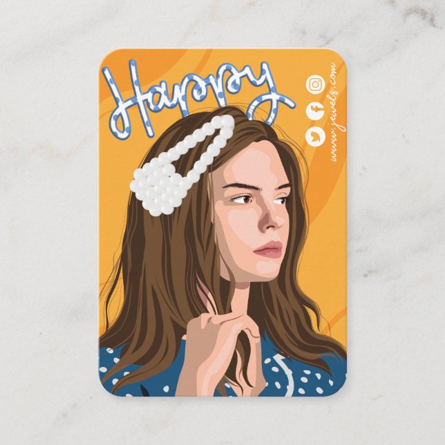 Carte d'affichage de l'extrait de cheveux mignon (Devant)