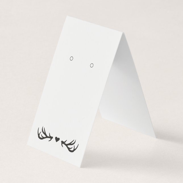 Carte d'affichage de l'oreille Coeur Antler person (Devant)