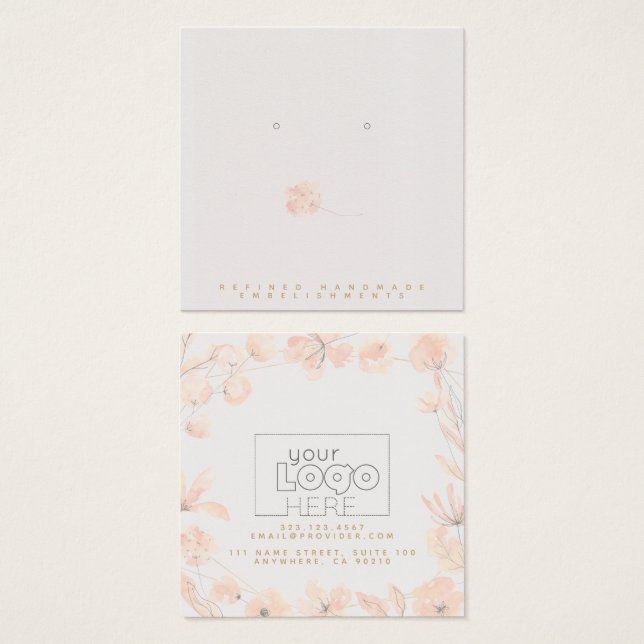 Carte d'affichage de l'oreille florale du logo (Devant & derrière)