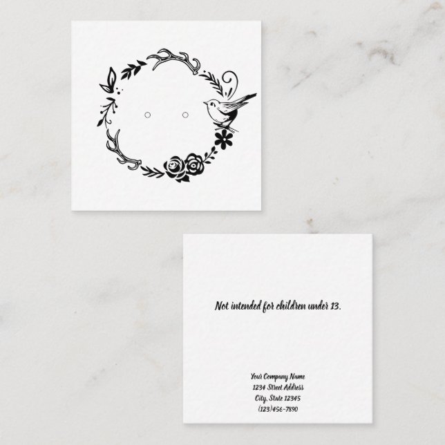 Carte d'affichage de l'oreille sur soie en bois pe (Devant / Derrière)