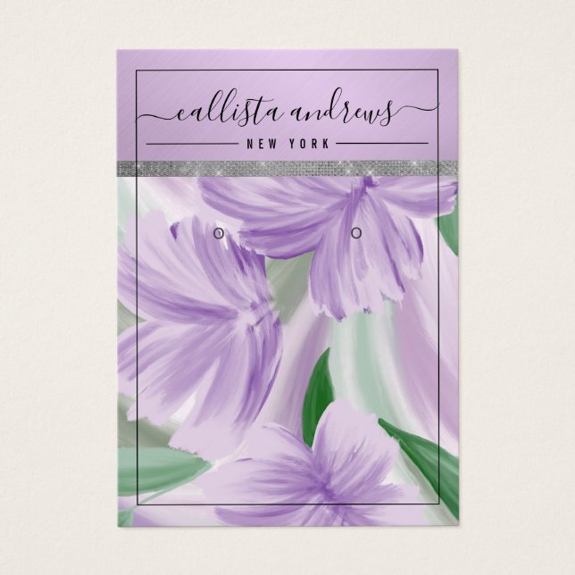 Carte d'affichage de Parties scintillant florale e (Devant)