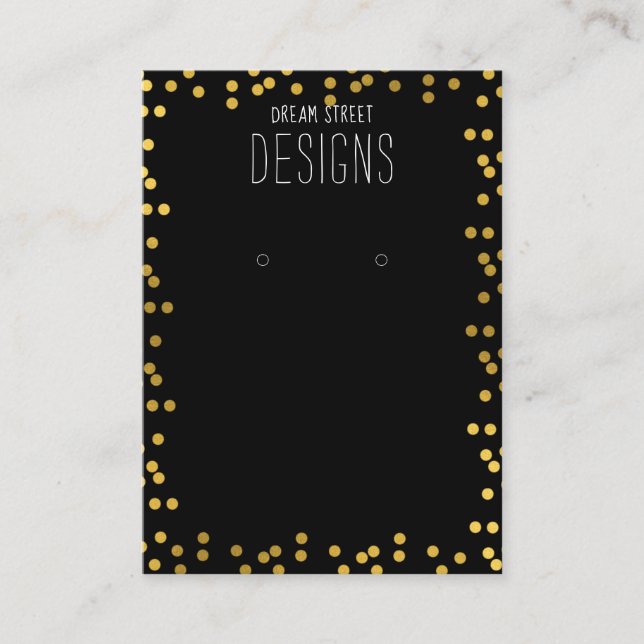 Carte d'affichage de Parties scintillant Gold Pois (Devant)