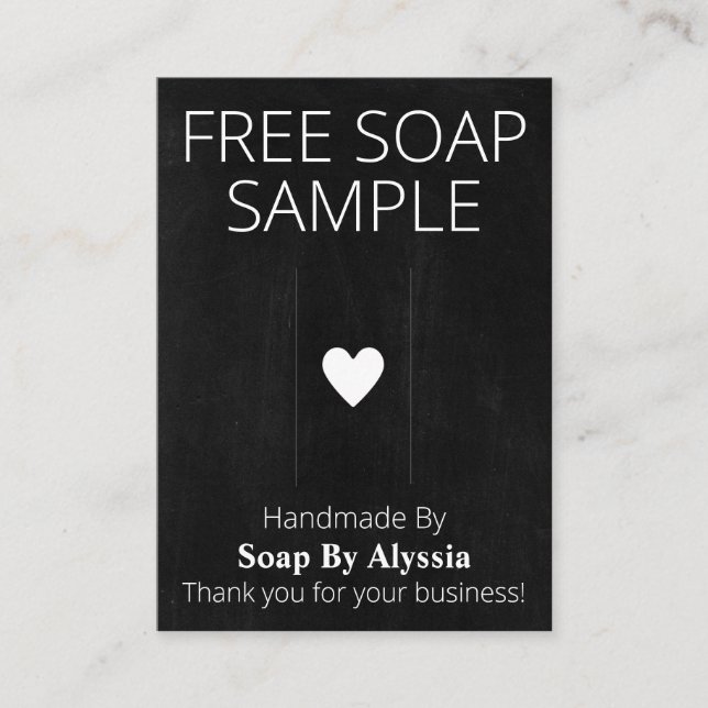 Carte d'affichage de savon Chalkboard Free (Devant)