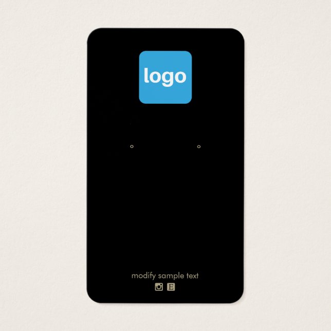 Carte d'affichage d'oreille de logo Black Custom A (Devant)