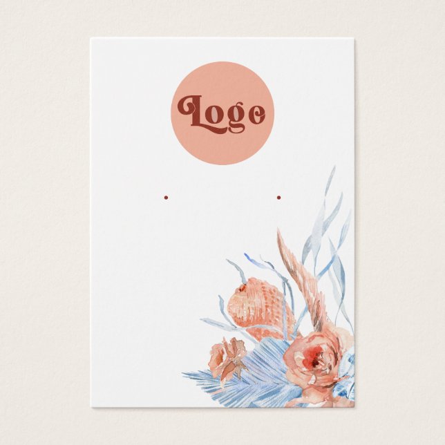 Carte d'affichage d'oreille tropicale bleu bracele (Devant)