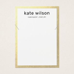 Carte d'affichage du bracelet à bordure or