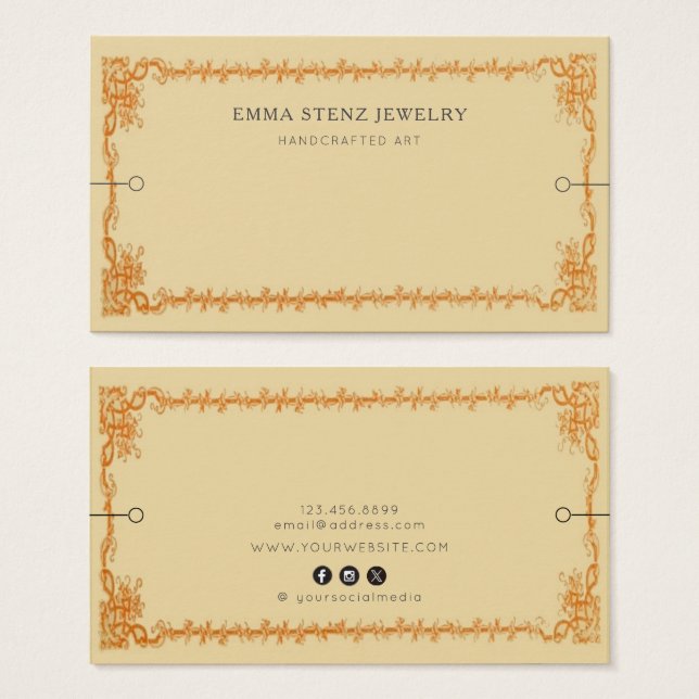 Carte d'affichage du bracelet ・ Ephemera rétro Vin (Devant & derrière)