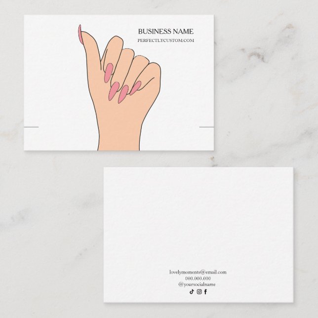 Carte d'affichage du bracelet main (Devant / Derrière)