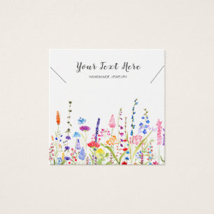 Carte d'affichage du collier ・ Aquarelle Fleurs sa