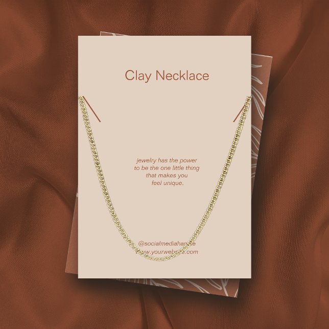 Carte d'affichage du collier de bijoux en terre cu (Créateur téléchargé)